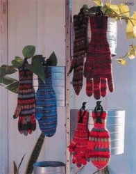 Mönster på tum och fingervantar i enkelt garn