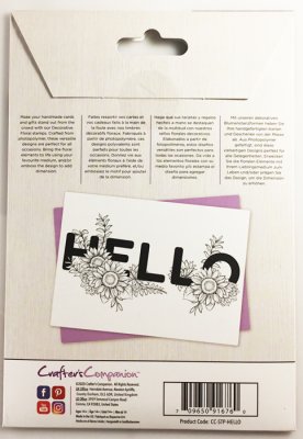 751 Floral word photopolymer stamp "Hello"