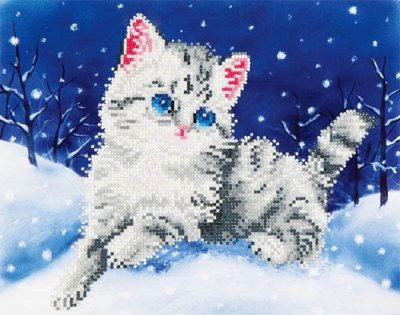 diamond+dotz,Kitten+in+The+Snow+