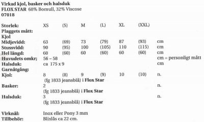 Virkadkjol,basker och halsduk i Flox